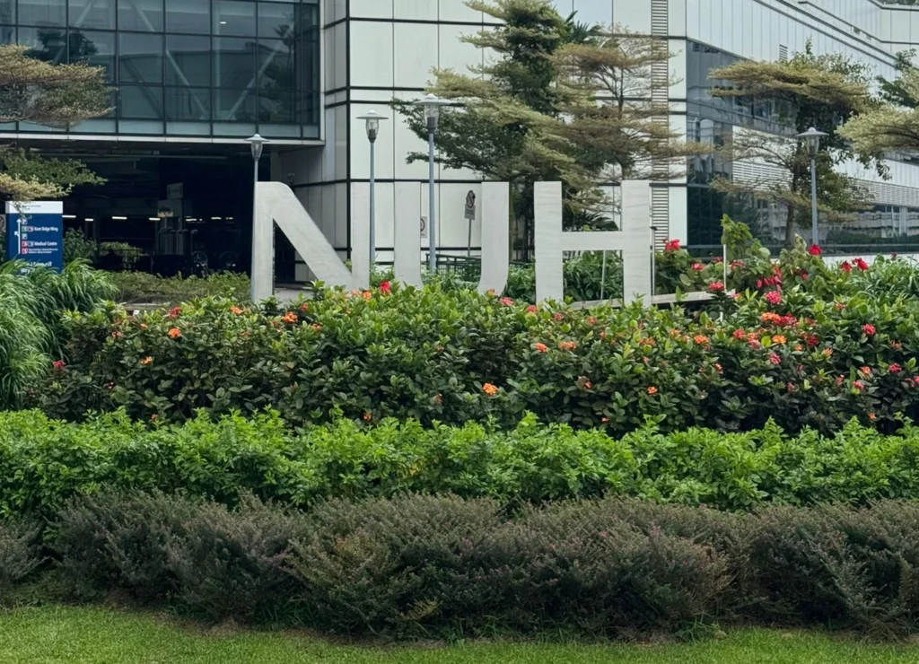 NUH 3D box-up signage letters installed in hospital to show clear brand identity