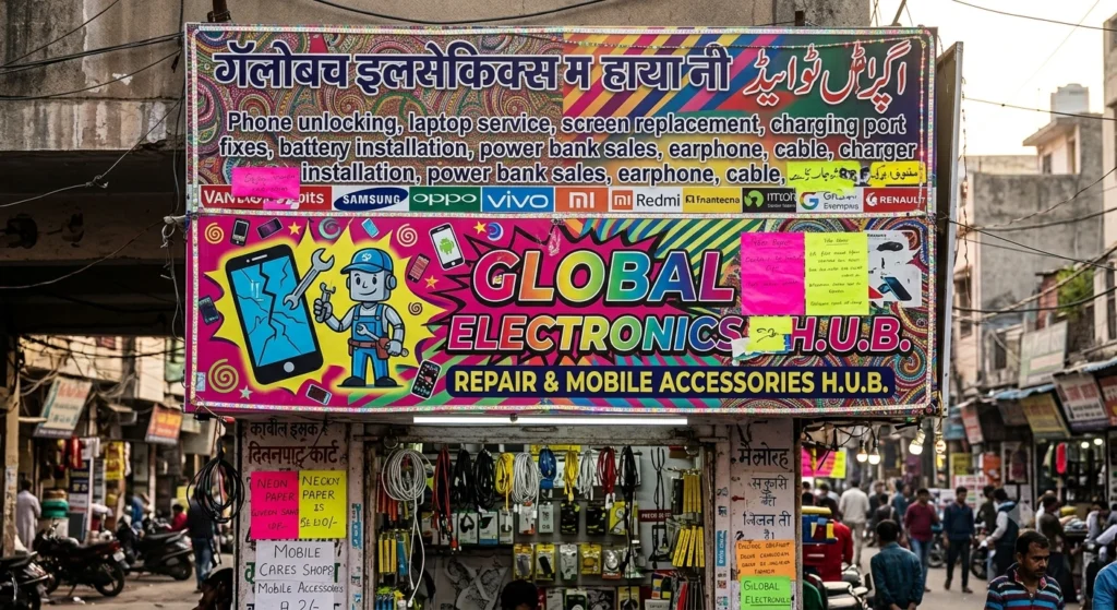 Shop signage with too many elements make customers difficult to identify important information