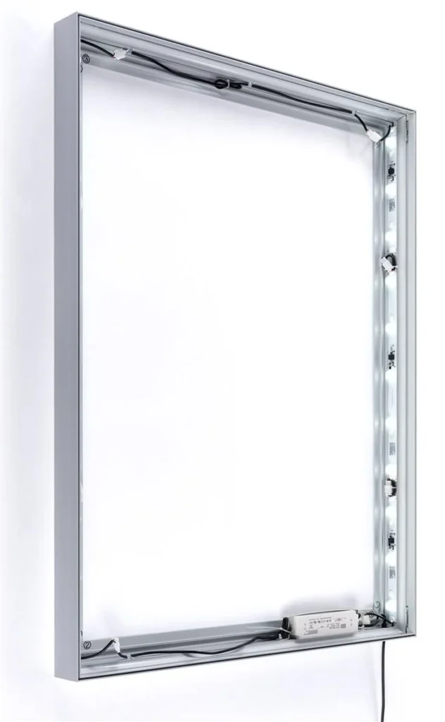 A modular lightbox signage system with prefabricated frames