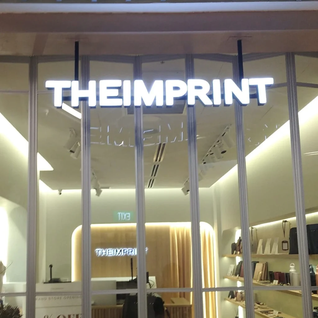 3D boxup signage with backlit adds depth and visual appeal to the shopfront