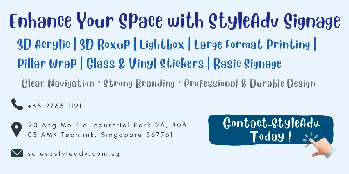 Style Adv signage services with contact information
