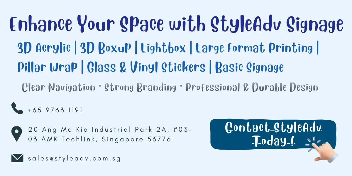 Style Adv signage services with contact information